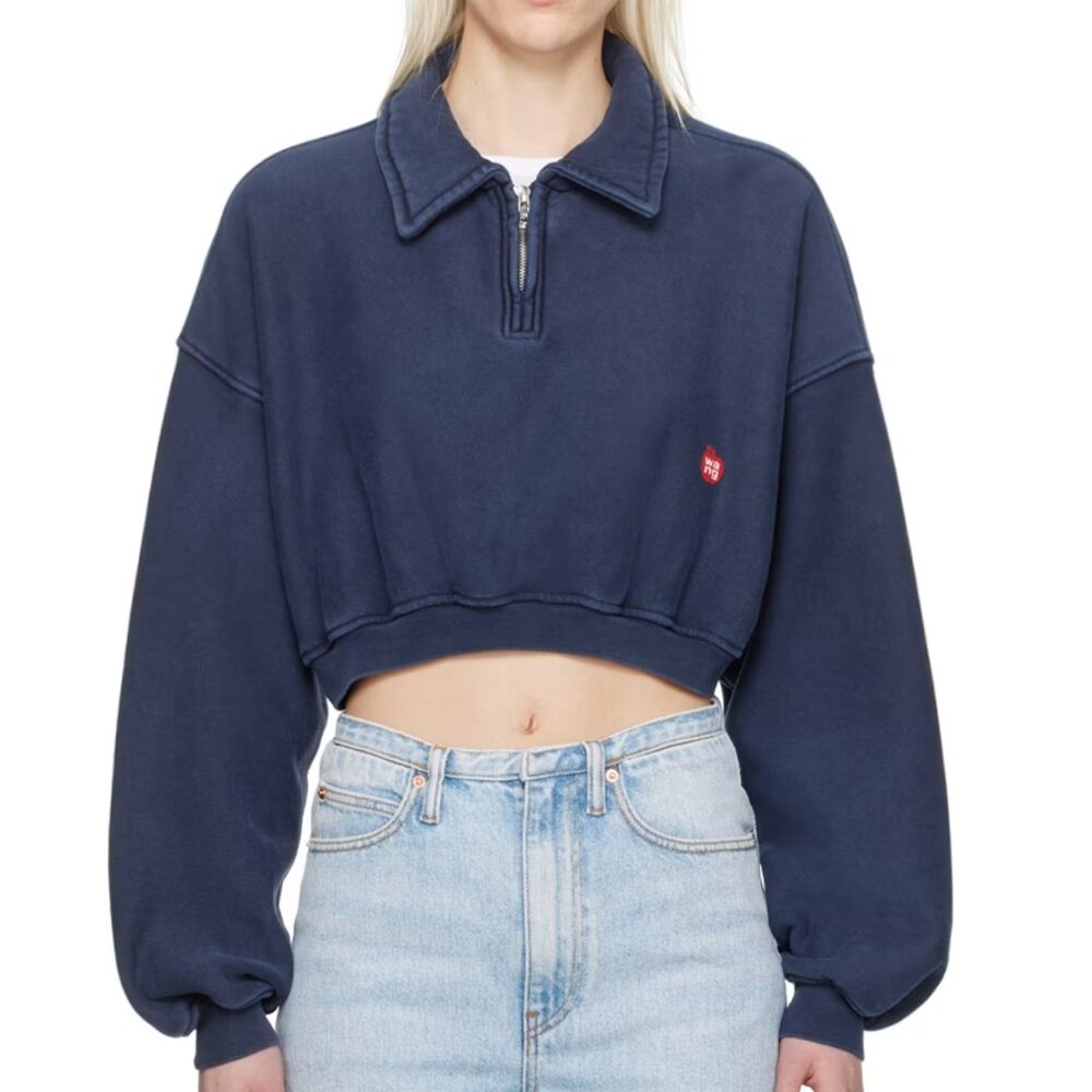 Alexander Wang Navy Half-Zip Sweatshirt